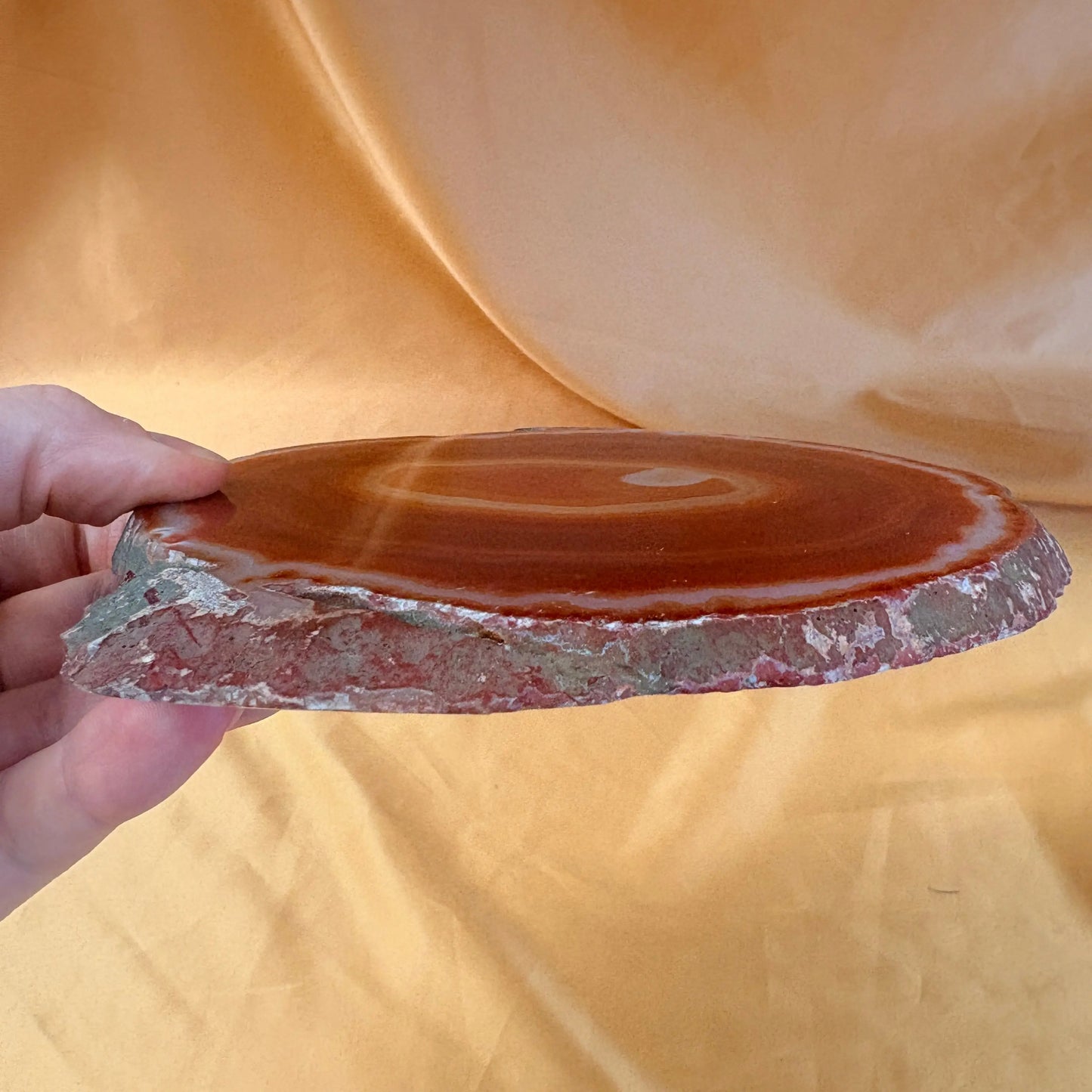 Iso uniikki Akaattilevy - Punaruskea - 14,5cm - 275g