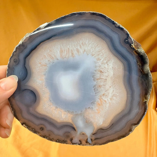 Iso uniikki Akaattilevy - Harmaa - 14cm - 200g