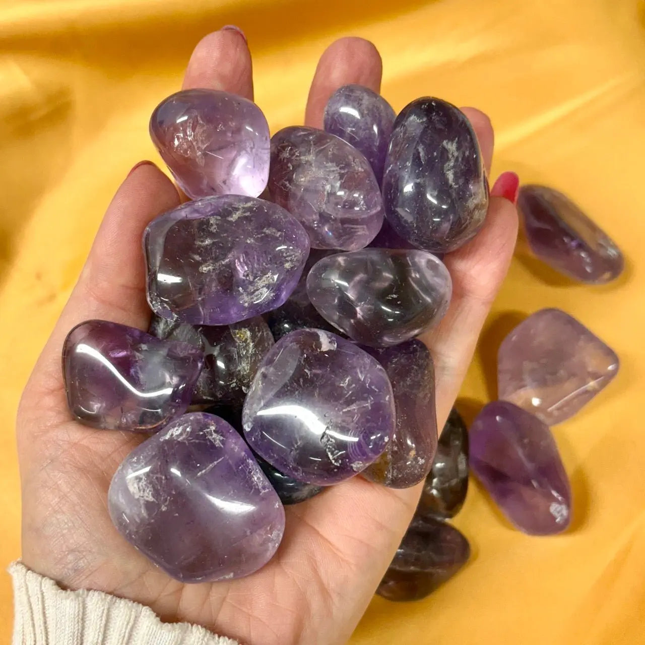 Ametisti - Kämmenkivi - Kantaa Ae Zadkielin energiaa 3 - 5cm - Valkoisen Liekin Voima