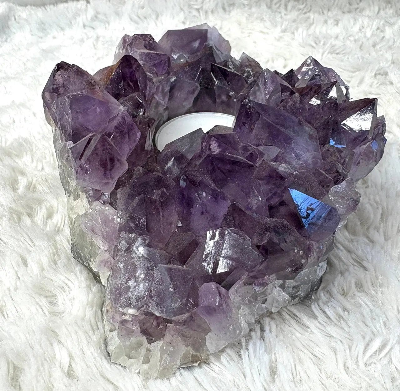 Ametisti - Kristallituikku - 990g - 15cm x 11cm - Valkoisen Liekin Voima