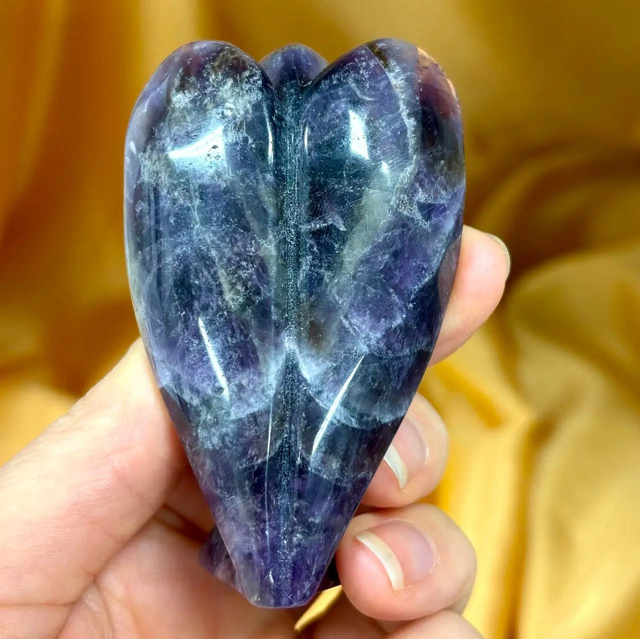 Chevron ametisti - Kristallienkeli - Arkkienkeli Zadkiel - 7,5cm - Valkoisen Liekin Voima