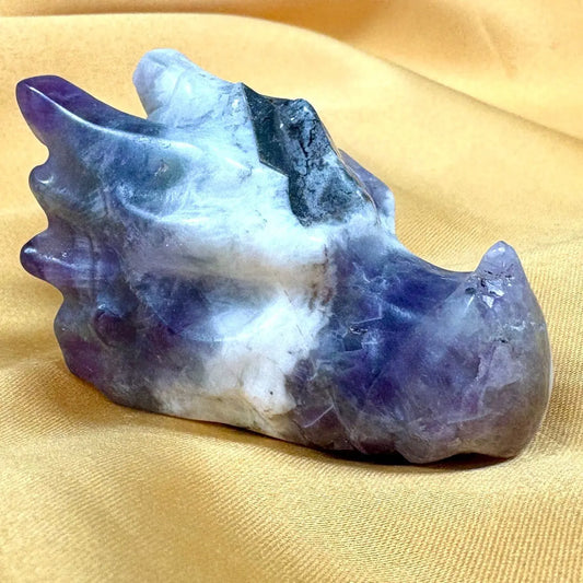 Chevron ametisti - Kristallilohikäärme - Muutoksen Tuli 5cm - Valkoisen Liekin Voima