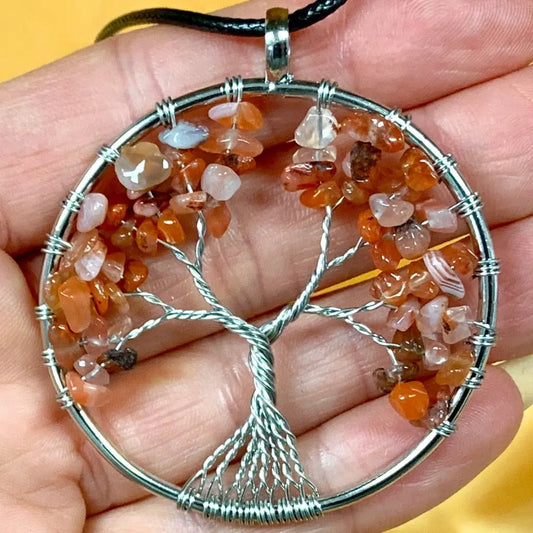 Karneoli - Elämänpuu kaulakoru - 5cm - Valkoisen Liekin Voima