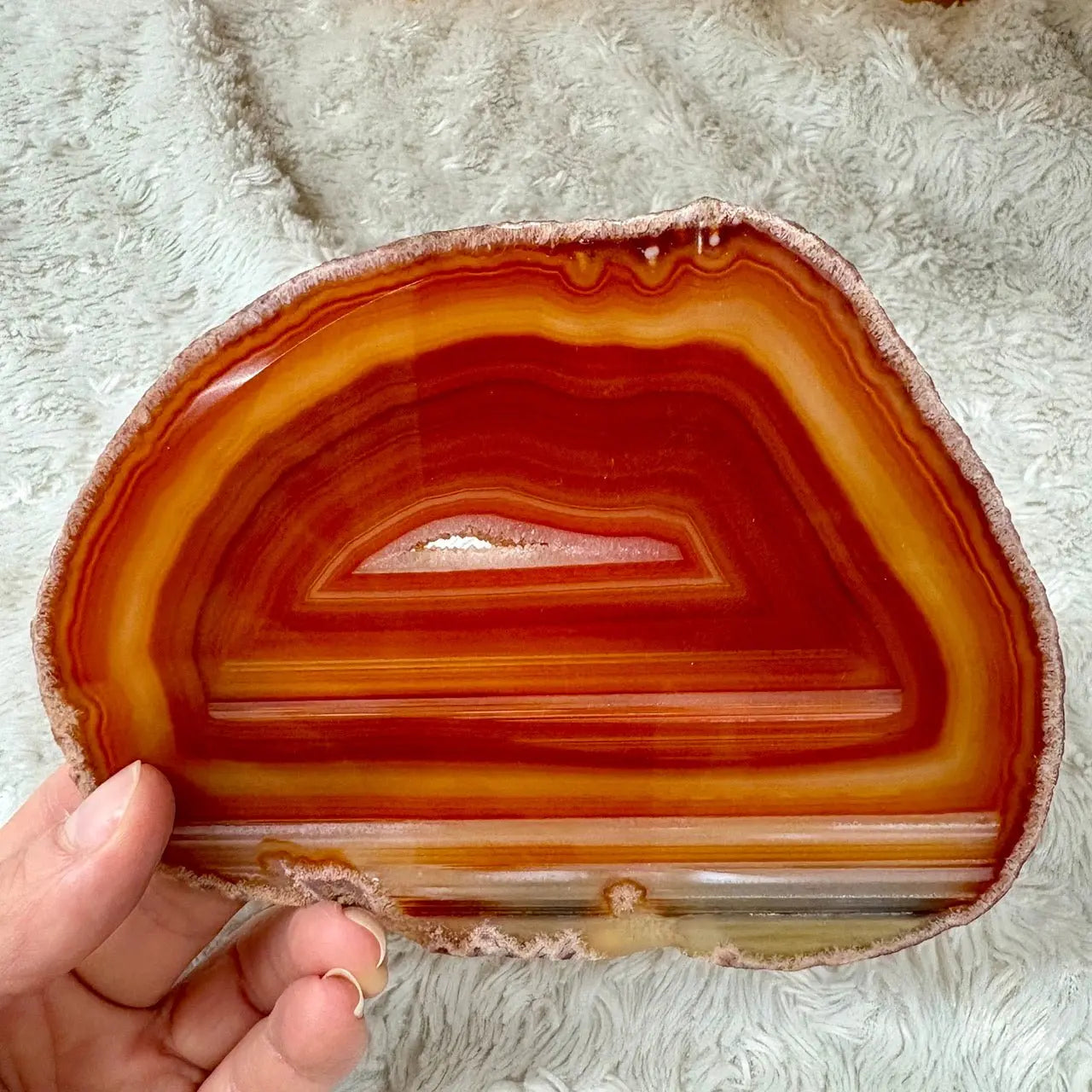 Iso uniikki Akaattilevy - Ruskea - 14cm x 11cm - 195g Valkoisen Liekin Voima