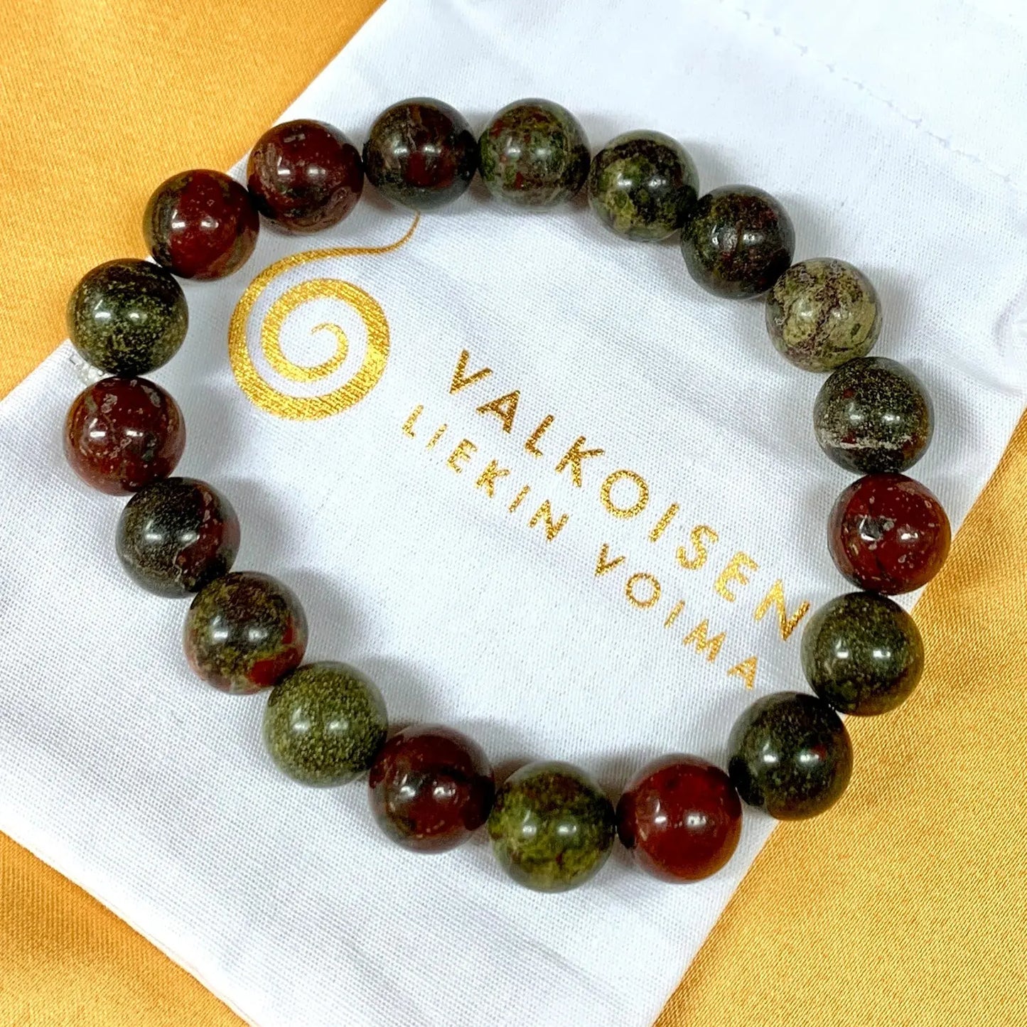 Lohikäärmeen verijaspis - Rannekoru - Lisää elinvoimaa, kohottaa mielialaa - Valkoisen Liekin Voima