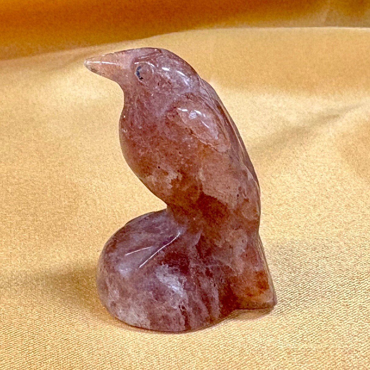 Mansikkakvartsi - Kristallilintu - 3,5cm - Valkoisen Liekin Voima