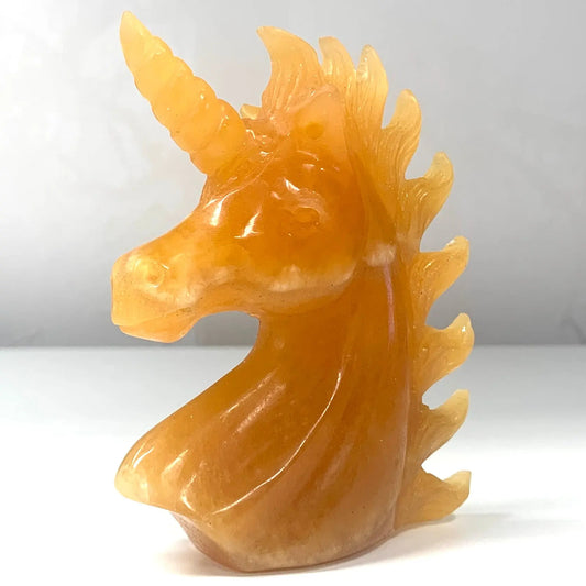 Oranssi kalsiitti - Kristalliyksisarvinen Valontähti - 10,5cm - Valkoisen Liekin Voima