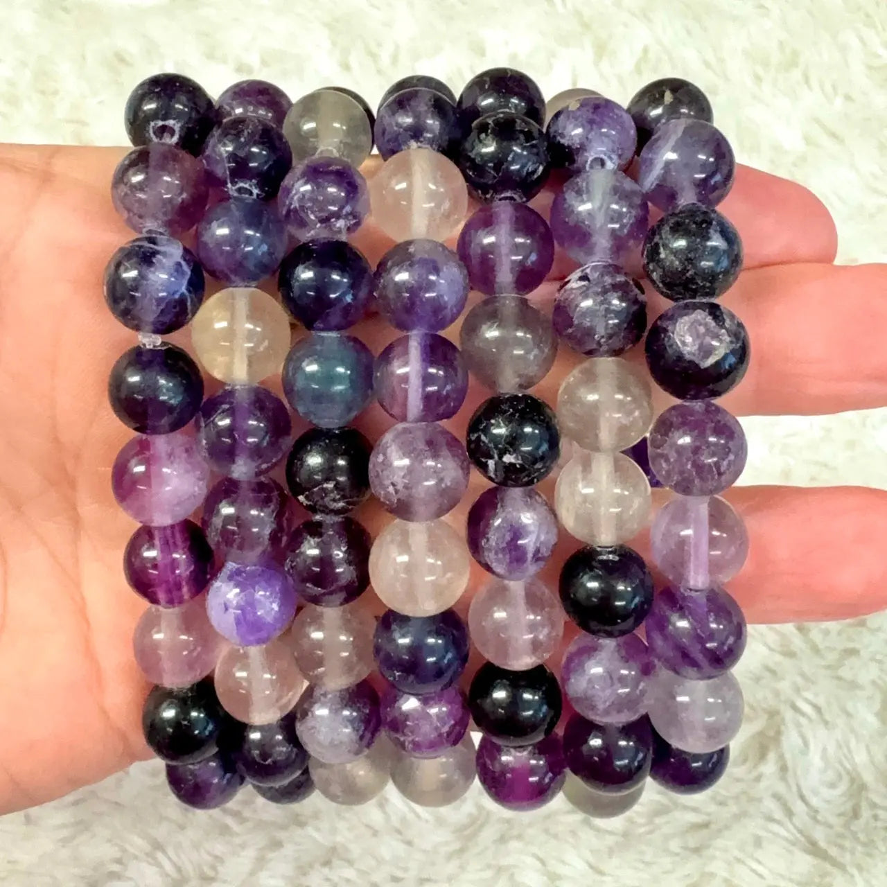 Purppurafluoriitti - Rannekoru - Auttaa päästämään irti jumiutuneista ajatusmalleista Valkoisen Liekin Voima