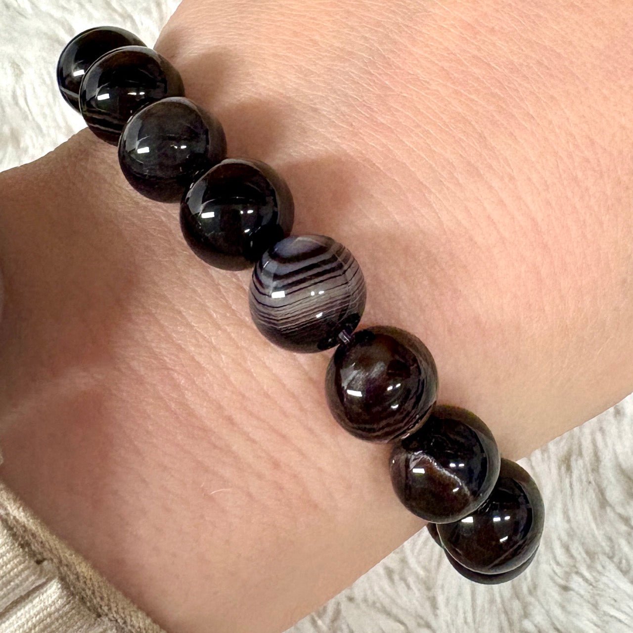 Ruskea akaatti (kahviakaatti) - Rannekoru - Äärimmäisen tasapainottava ja hoitava - Valkoisen Liekin Voima