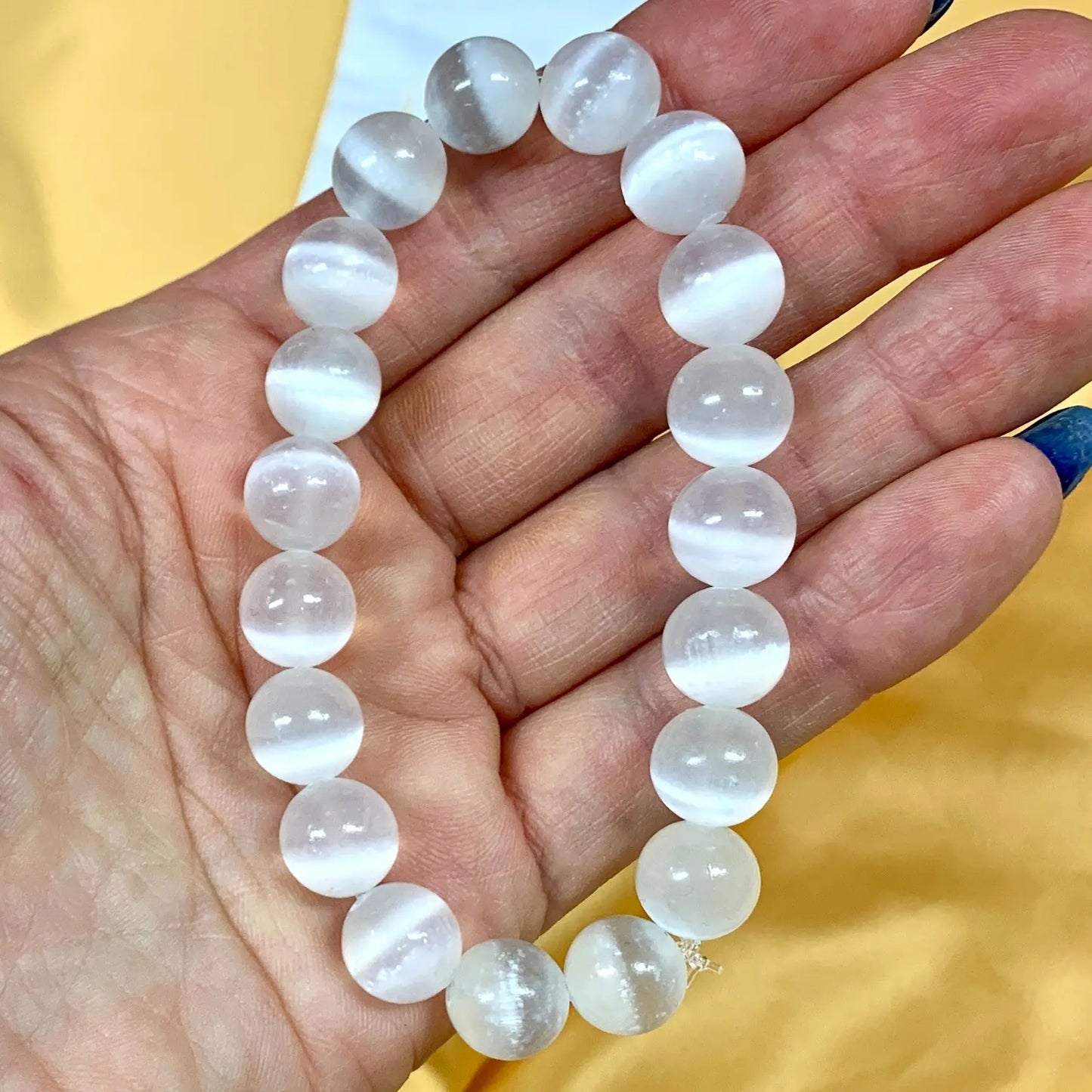 Seleniitti - Rannekoru - Avaa yhteyttä valomaailmaan, vahvistaa kanavointikykyä - Valkoisen Liekin Voima