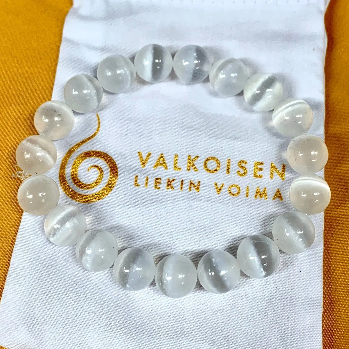 Seleniitti - Rannekoru - Avaa yhteyttä valomaailmaan, vahvistaa kanavointikykyä - Valkoisen Liekin Voima