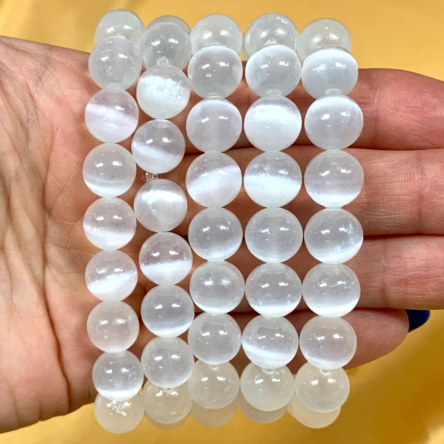 Seleniitti - Rannekoru - Avaa yhteyttä valomaailmaan, vahvistaa kanavointikykyä - Valkoisen Liekin Voima