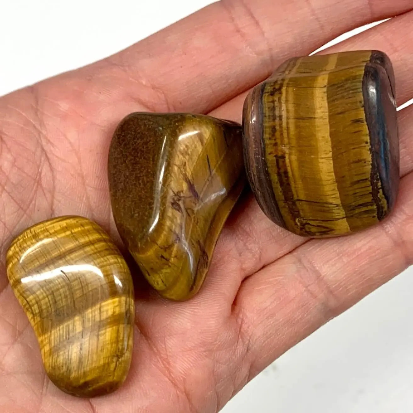 Tiikerinsilmä - Kämmenkivi - Kantaa Ae Metatronin energiaa 3 - 5cm - Valkoisen Liekin Voima