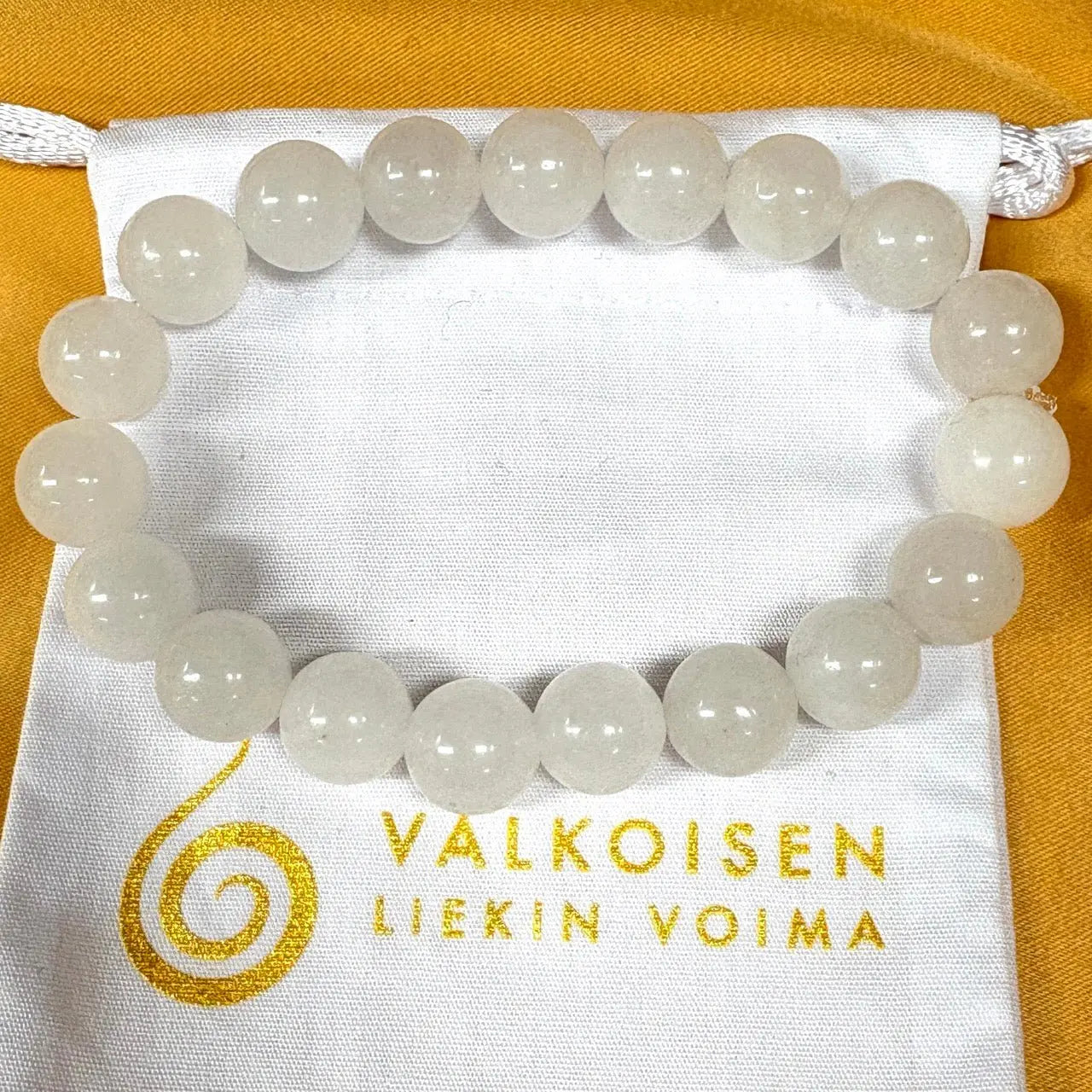 Valkoinen jade - Rannekoru - Parantajakivi, siunaa jokaisen joka sitä koskettaa - Valkoisen Liekin Voima