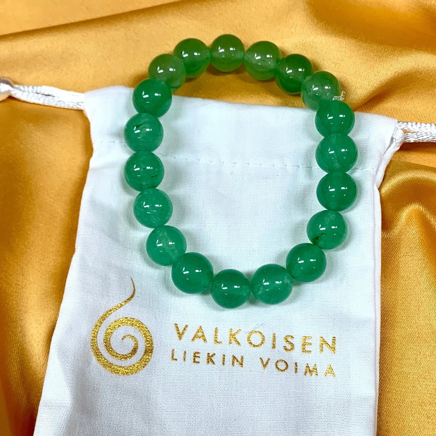 Vihreä aventuriini - Rannekoru - Lisää henkistä ja fyysistä hyvää oloa - Valkoisen Liekin Voima