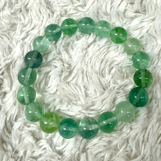 Vihreä fluoriitti - Rannekoru - Tehostaa kehon paranemisprosessia - Valkoisen Liekin Voima