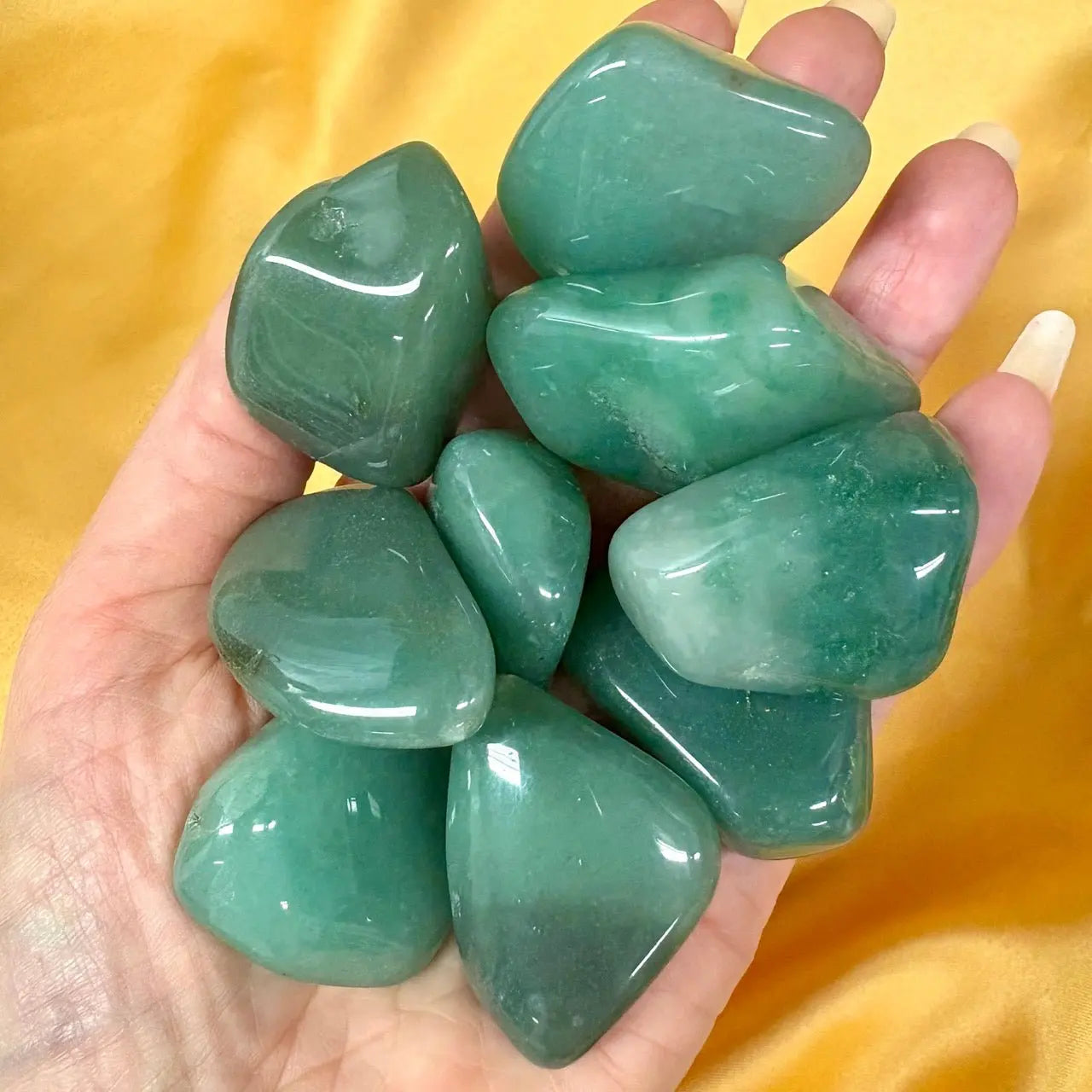 Vihreä kvartsi kämmenkivi - Kantaa Arkkienkeli Rafaelin energiaa 3 - 5cm - Valkoisen Liekin Voima