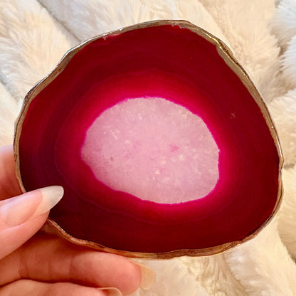 Akaattilevy kultareunoilla - Pinkki - Uniikki kappale 01
