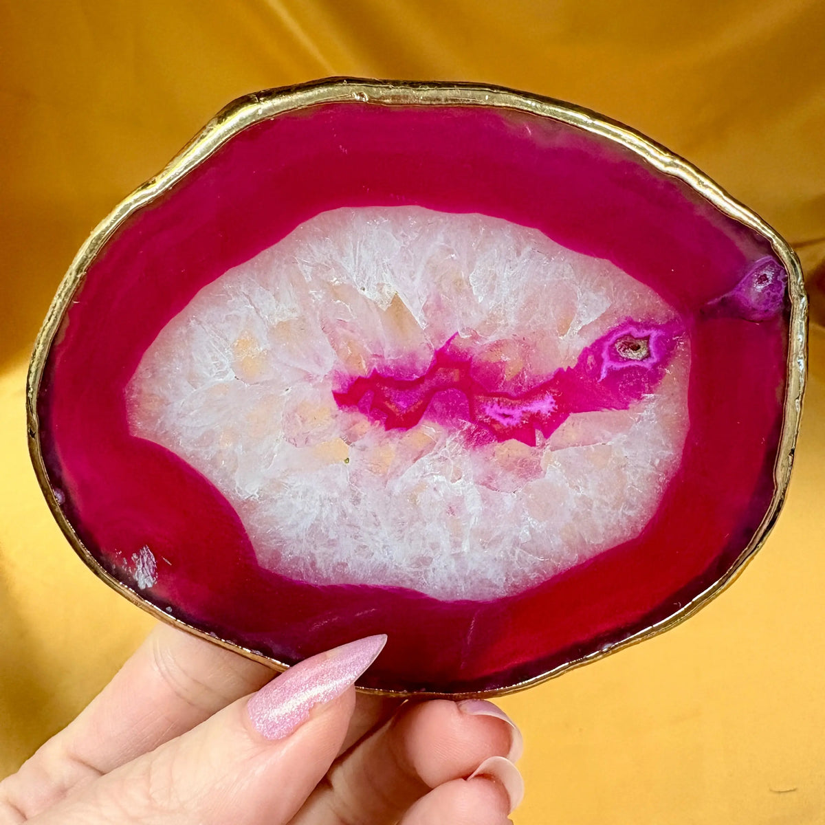 Akaattilevy kultareunoilla - Pinkki - Uniikki kappale 04