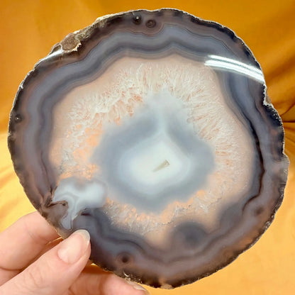 Iso uniikki Akaattilevy - Harmaa - 14cm - 200g