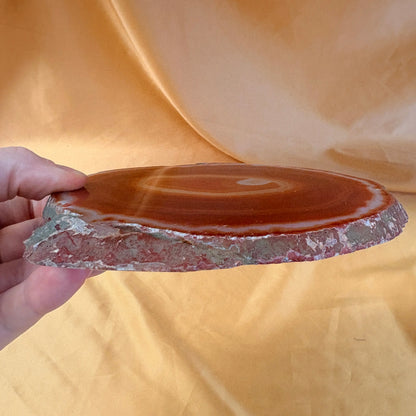 Iso uniikki Akaattilevy - Punaruskea - 14,5cm - 275g