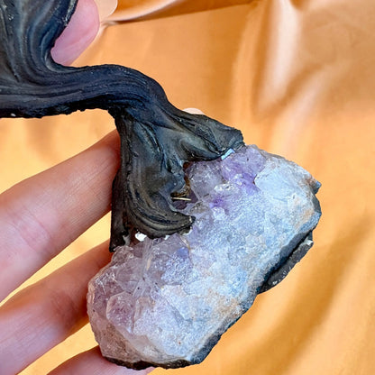 Kristallipuu - Sitriini - Ametisti 13,5cm - 011