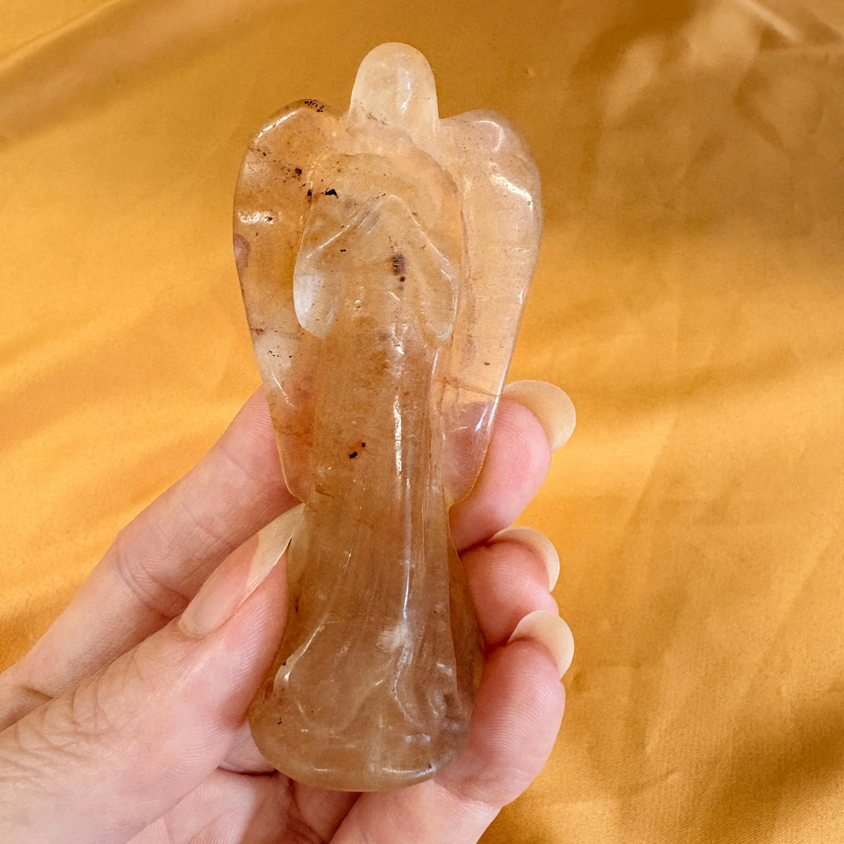 Keltainen fluoriitti - Kristallienkeli - Arkkienkeli Jofiel 8cm