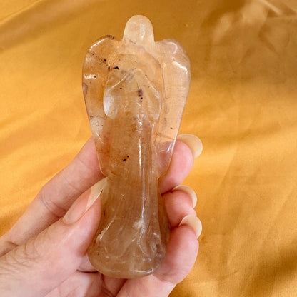 Keltainen fluoriitti - Kristallienkeli - Arkkienkeli Jofiel 8cm