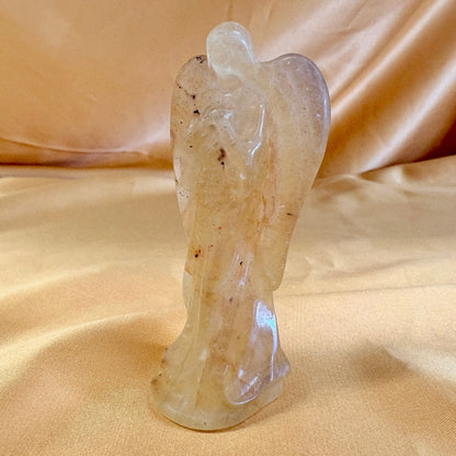 Keltainen fluoriitti - Kristallienkeli - Arkkienkeli Jofiel 8cm