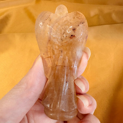 Keltainen fluoriitti - Kristallienkeli - Arkkienkeli Jofiel 8cm