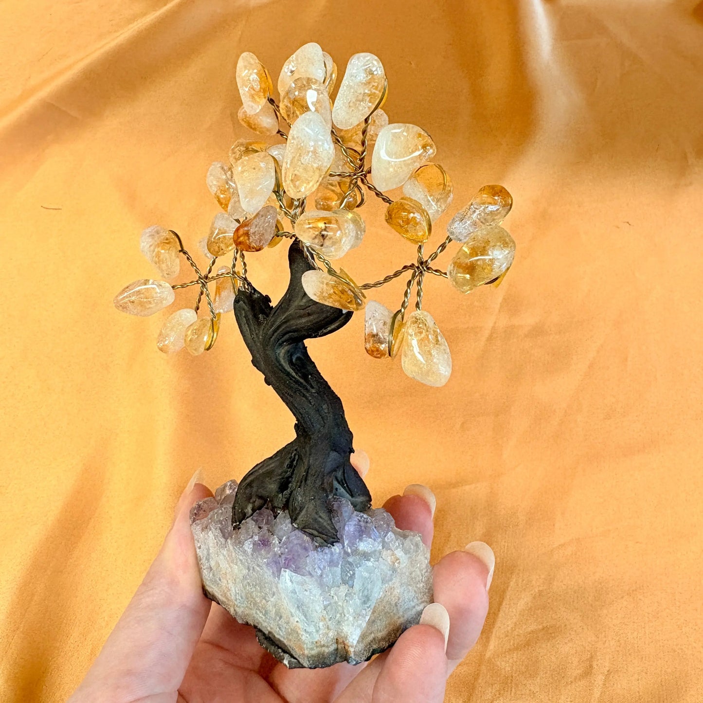 Kristallipuu - Sitriini - Ametisti 13,5cm - 011