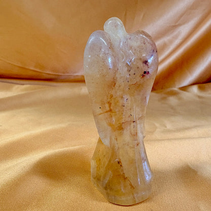 Keltainen fluoriitti - Kristallienkeli - Arkkienkeli Jofiel 8cm