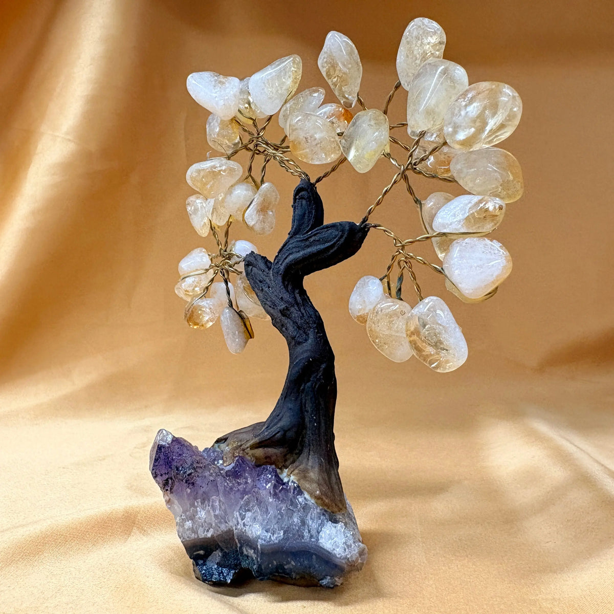 Kristallipuu - Sitriini - Ametisti 13,5cm - 040