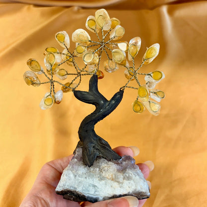 Kristallipuu - Sitriini - Ametisti 13,5cm - 011