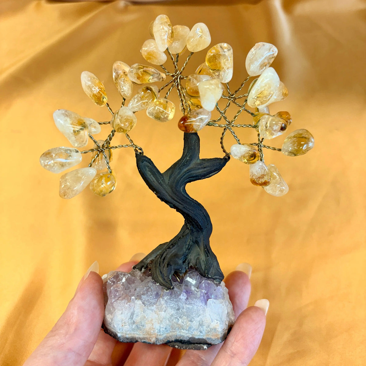 Kristallipuu - Sitriini - Ametisti 13,5cm - 011