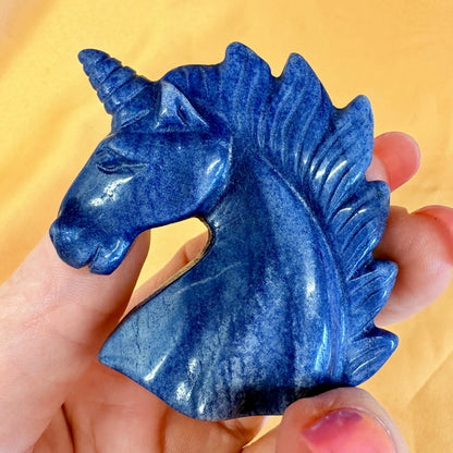 Sininen aventuriini - Tyyneyden Kristalliyksisarvinen - 5cm