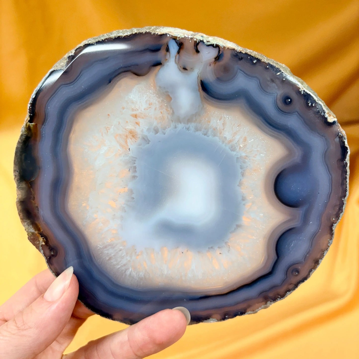 Iso uniikki Akaattilevy - Harmaa - 14cm - 200g