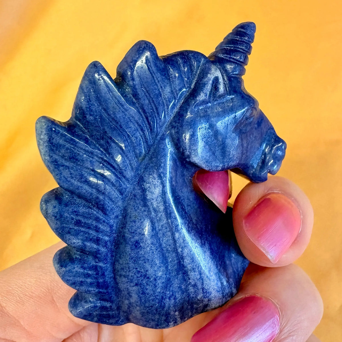 Sininen aventuriini - Tyyneyden Kristalliyksisarvinen - 5cm