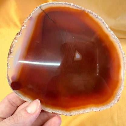 Iso uniikki Akaattilevy - Punaruskea - 13cm - 145g