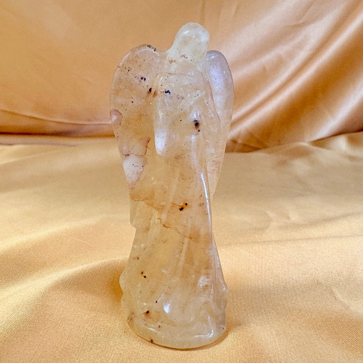 Keltainen fluoriitti - Kristallienkeli - Arkkienkeli Jofiel 8cm