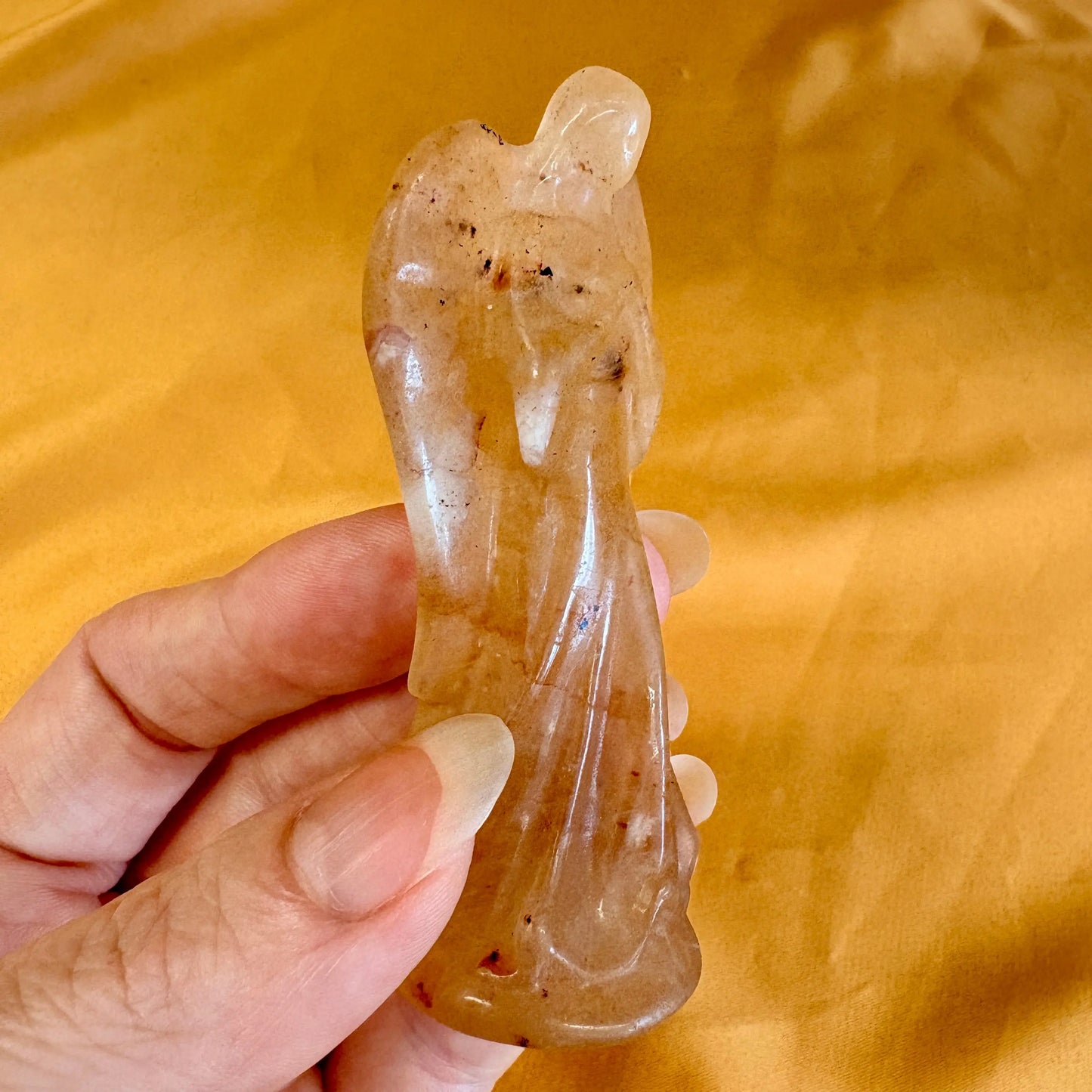 Keltainen fluoriitti - Kristallienkeli - Arkkienkeli Jofiel 8cm