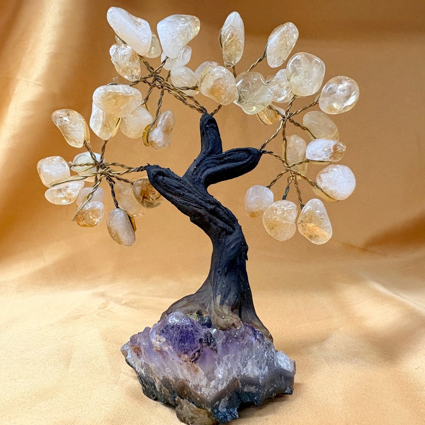 Kristallipuu - Sitriini - Ametisti 13,5cm - 040