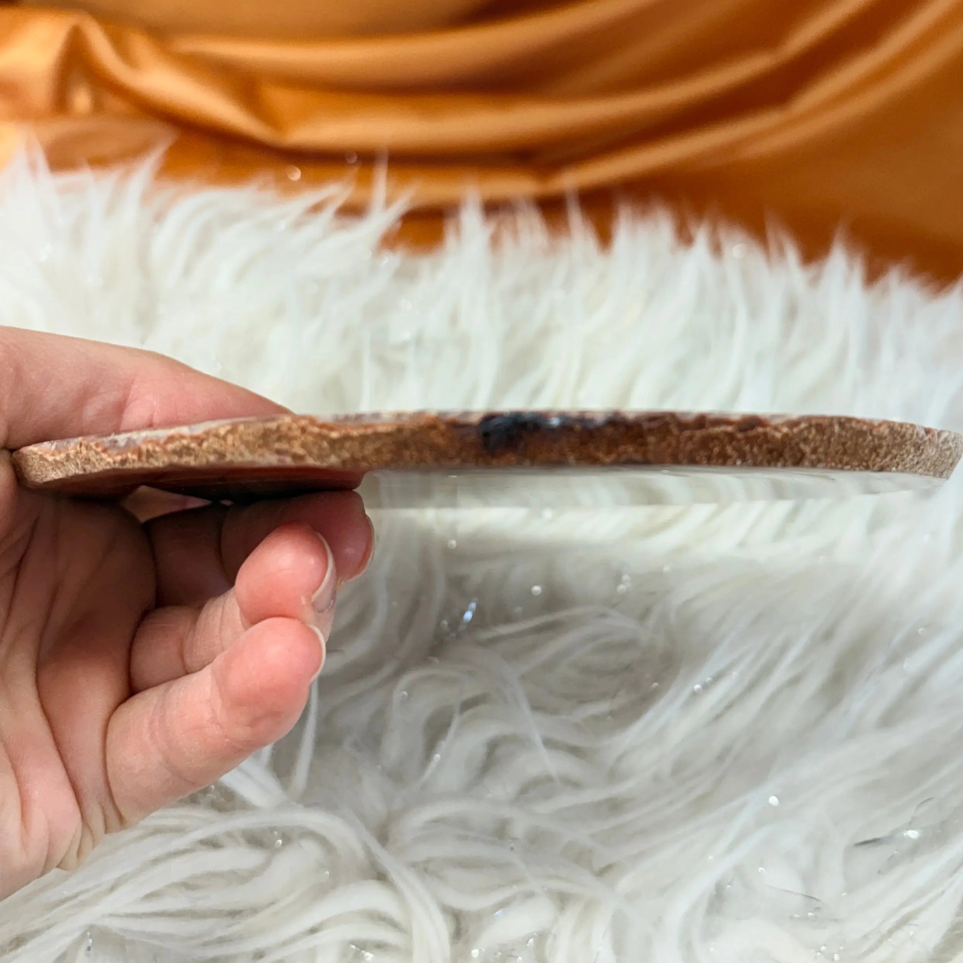 Iso uniikki Punaruskea Akaattilevy - 15cm - 235g - Valkoisen Liekin Voima