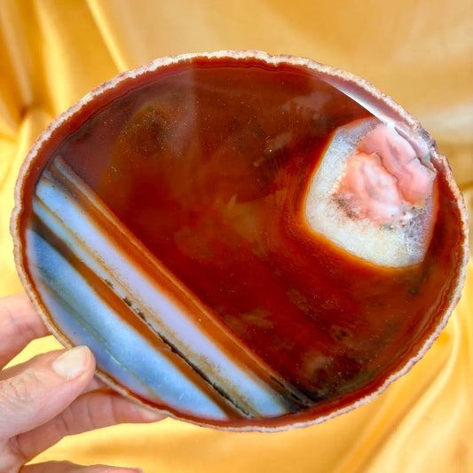 Iso uniikki Akaattilevy - Punaruskea - 15cm - 240g