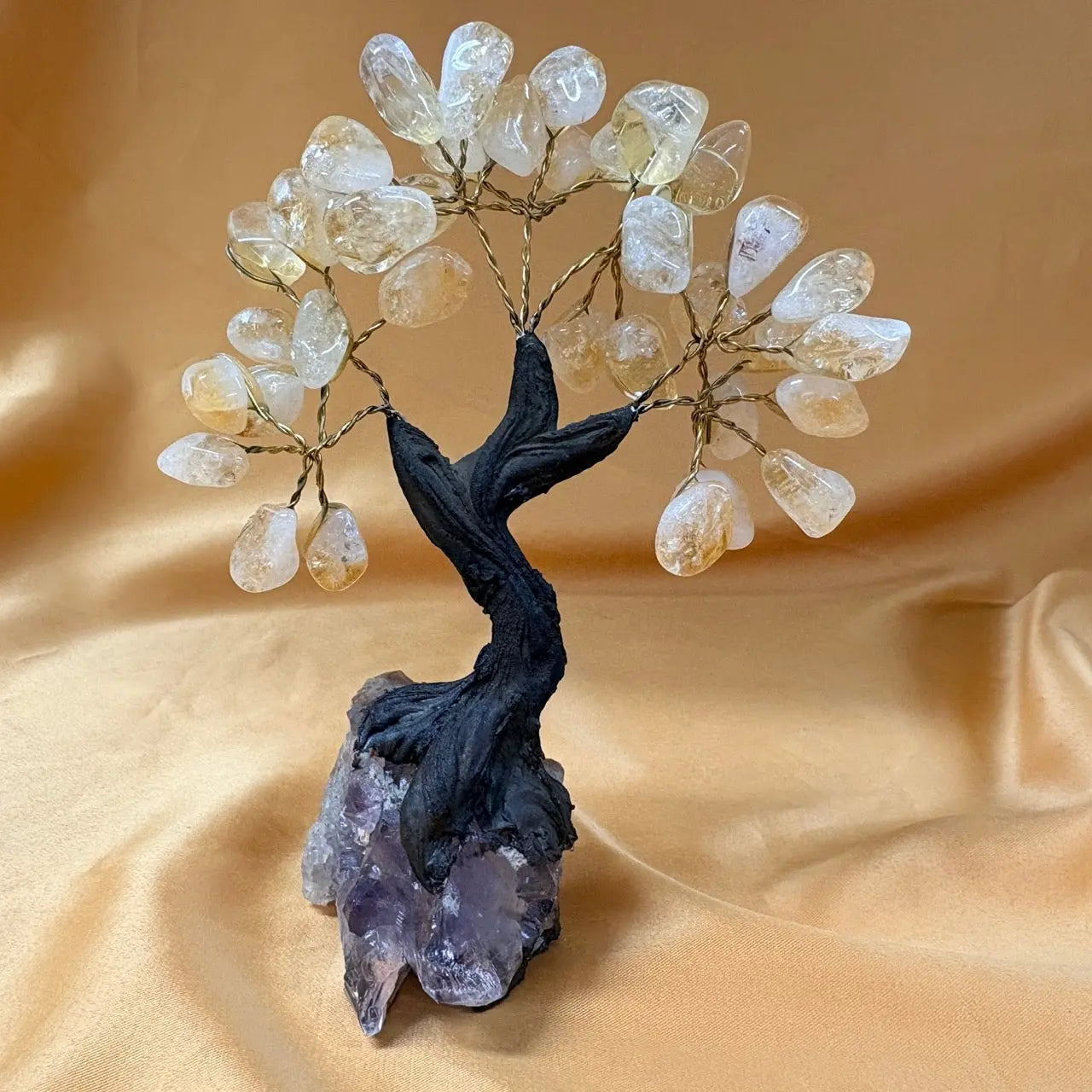 Kristallipuu - Sitriini - Ametisti 14,5cm - 020