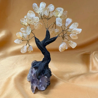 Kristallipuu - Sitriini - Ametisti 14,5cm - 020