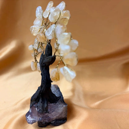 Kristallipuu - Sitriini - Ametisti 14,5cm - 020