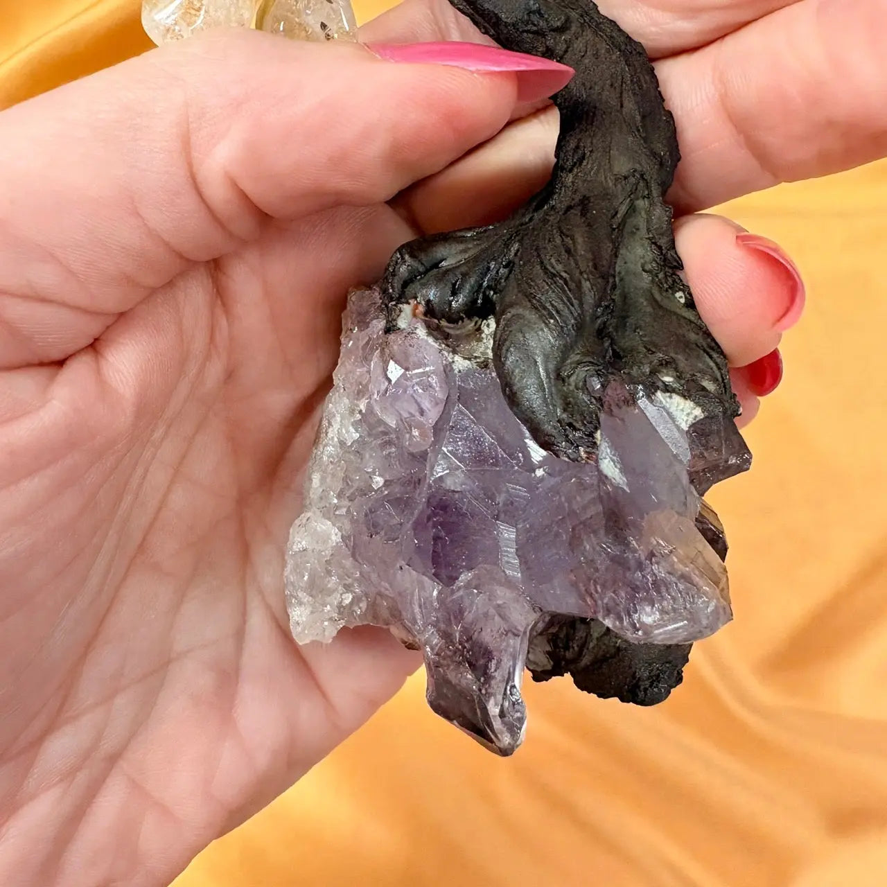 Kristallipuu - Sitriini - Ametisti 14,5cm - 020