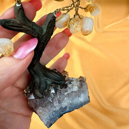 Kristallipuu - Sitriini - Ametisti 15cm - 030