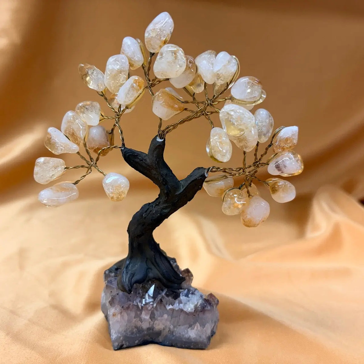 Kristallipuu - Sitriini - Ametisti 15cm - 030